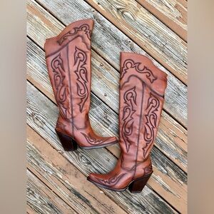 Dan Post Women’s Seductress Brown Leather Tall Boots size 6.5